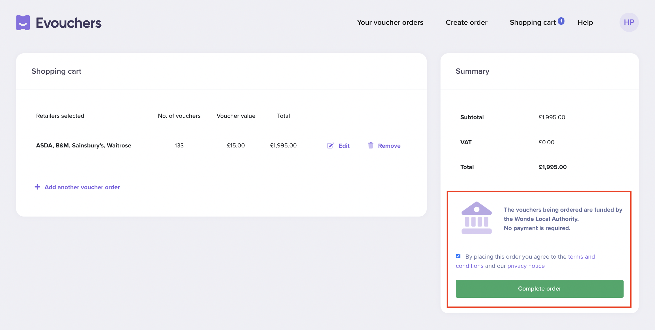 How to order LA funded FSM vouchers Evouchers